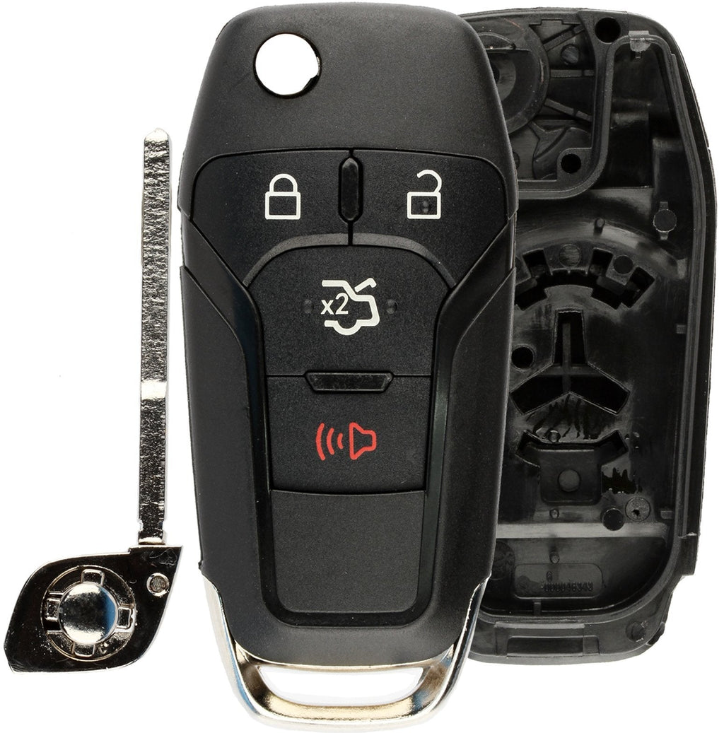  [AUSTRALIA] - KeylessOption Keyless Entry Remote Flip Key Fob Shell Case Button Pad Cover For Ford Fusion N5F-A08TAA