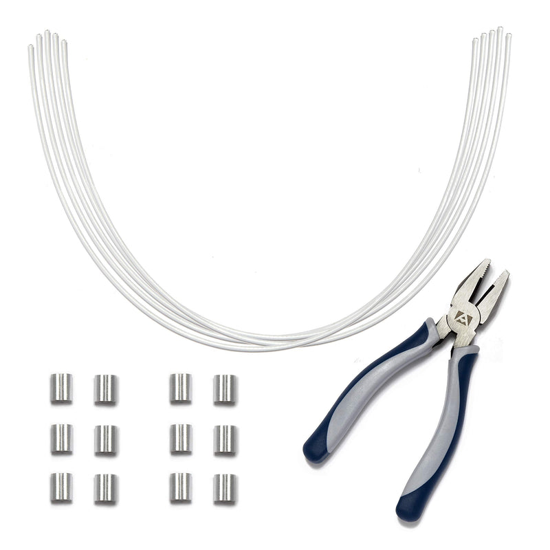  [AUSTRALIA] - TetherTies Cable Tethers White 5 Pack | DIY (self Install) Kit | Customizable Cable Tethers | Tether Computers Adapters & Dongles | Easy Installation | Free Crimping Tool | 12 inch Cable 5-Pack DIY TetherTies