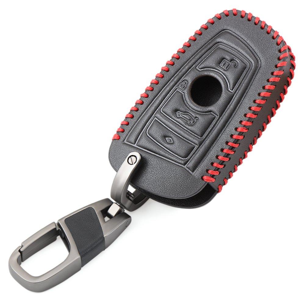Leather Car key Cover Cases Fit For BMW 1 3 4 5 6 7 Series X1 X3 X4 Smart Car Remote Controller Key Holder with KeyChain C Style - LeoForward Australia