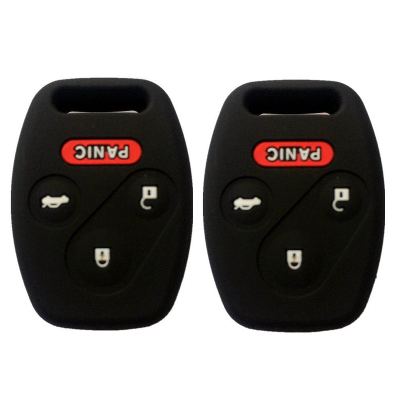 Ezzy Auto A Pair Black Silicone Rubber Keyless Entry Remote Key Fob Case Skin Covers Protector for Honda 3+1 Buttons - LeoForward Australia