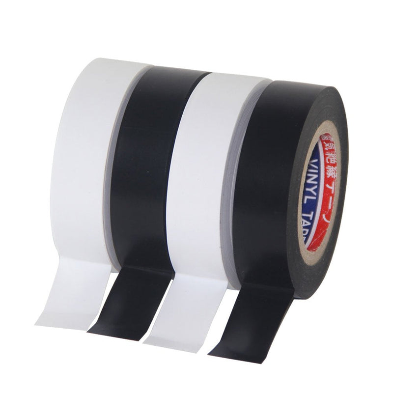  [AUSTRALIA] - FOMMEN Color Guard Tape 4 Pack PVC Electrical Glue Tape, 66 Feet 0.7 Inch Black and White Insulation Tape