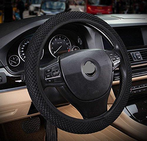  [AUSTRALIA] - ZaCoo Breathable Mesh Anti-Slip Car Steering Wheel Cover (No Fixed Inner) fits for Truck,SUV,Cars 14"-15" black