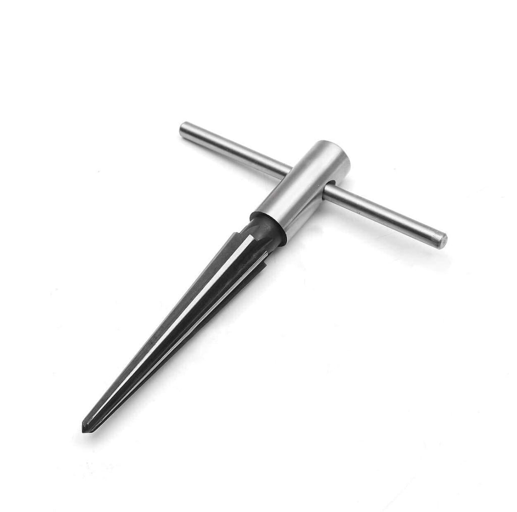 NIDAYE 1/8-1/2 (3.175mm-12.7mm) T Handle Tapered Reamer Tool - 6 Fluted Chamfer Bridge Pin Hole Hand Held Chaser Reaming Cutting Set for Wood Latches/Guitar/Woodworker/Luthier/Repairman Maintenance - LeoForward Australia