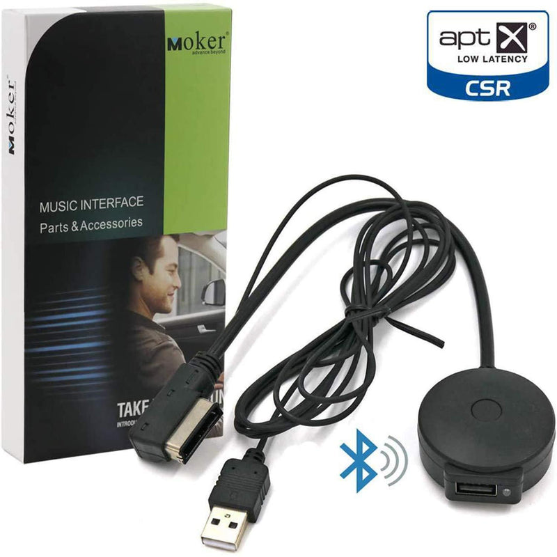 Moker Bluetooth 4.2 Receiver Car Kit Compatible with Audi A3 A4 A5 A6 A7 S3 S4 Q3 Q5 Q7,Wireless Music Interface AMI MMI Adapter,Premium CSR Chipset HiFi Sound,Works with Apple iPhone iPod Android Black - LeoForward Australia
