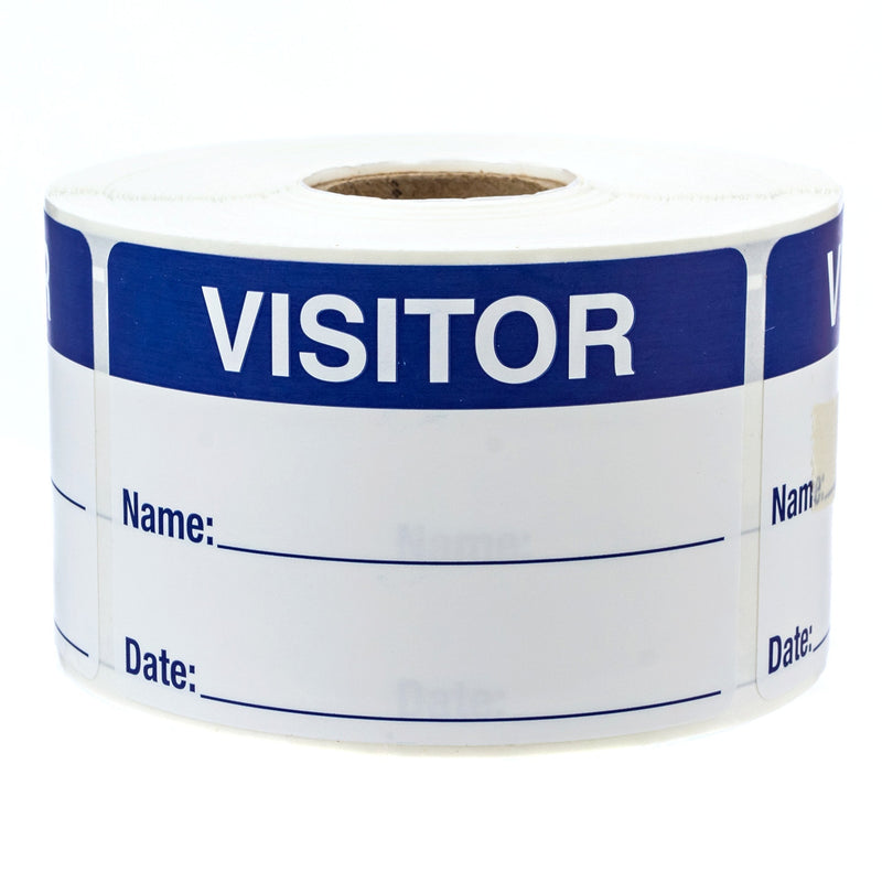 500 Visitor Pass/Blue and White Identification Stickers/Easy to Write On Labels - LeoForward Australia