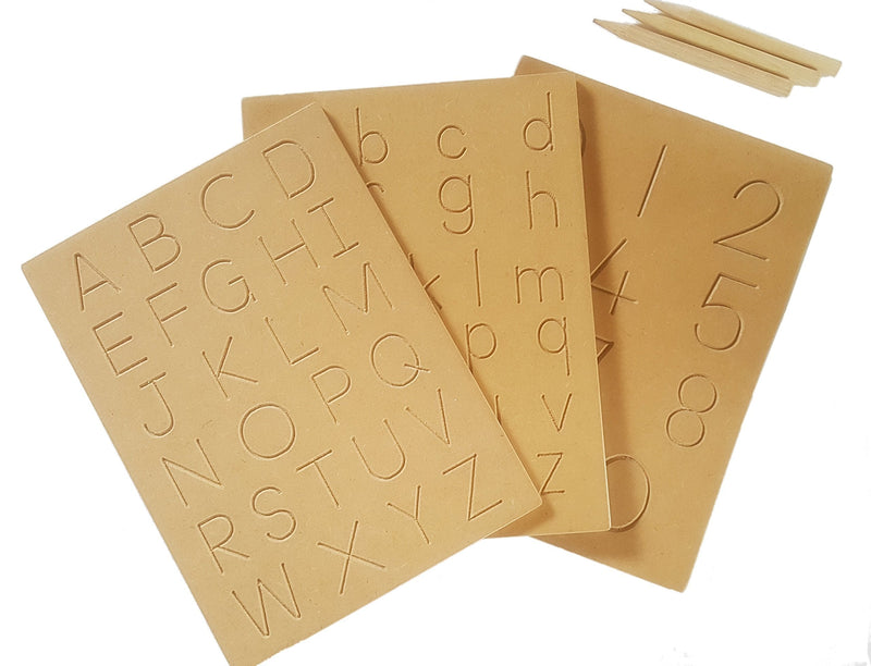 T.E Alphabet Tracing Boards | ABC 123 - Trace Letters and Numbers | Wooden Montessori Learning Skills and fine Motor Development for preschoolers - LeoForward Australia