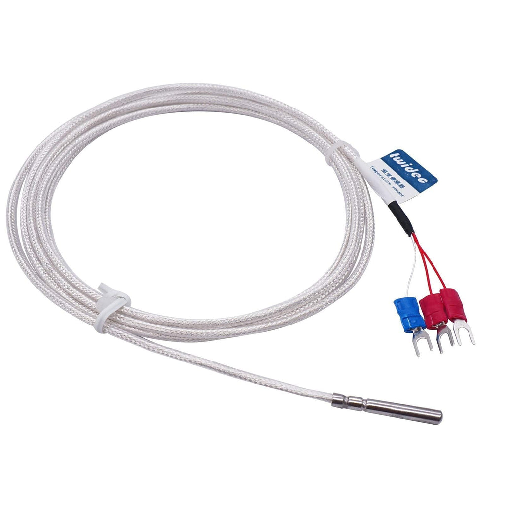 TWTADE PT100 Waterproof Temperature Sensor Three-wire System，Stainless Steel Probe(4×30MM) Range:-50℃-200℃ (6.6Feet) MT-6340-30mm 4mm x 30mm x 2M - LeoForward Australia