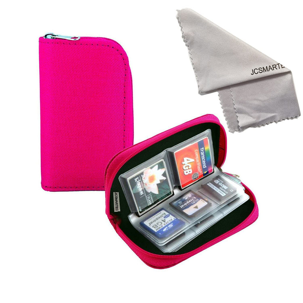  [AUSTRALIA] - Memory Card Case - Mixtecc Carrying Case Suitable for Micro SD, Mini SD and 4X CF, Card Holder Bag Wallet for Media Storage Organization (Pink) Pink