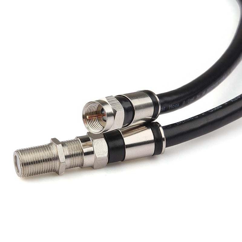 GTOTd Coaxial Cable (4 Feet) with RG6 Coax Cable Connector (and F-Type Cable Extension Adapter) Black Coax Satellite TV 75 Ohm Cable 4FT - LeoForward Australia