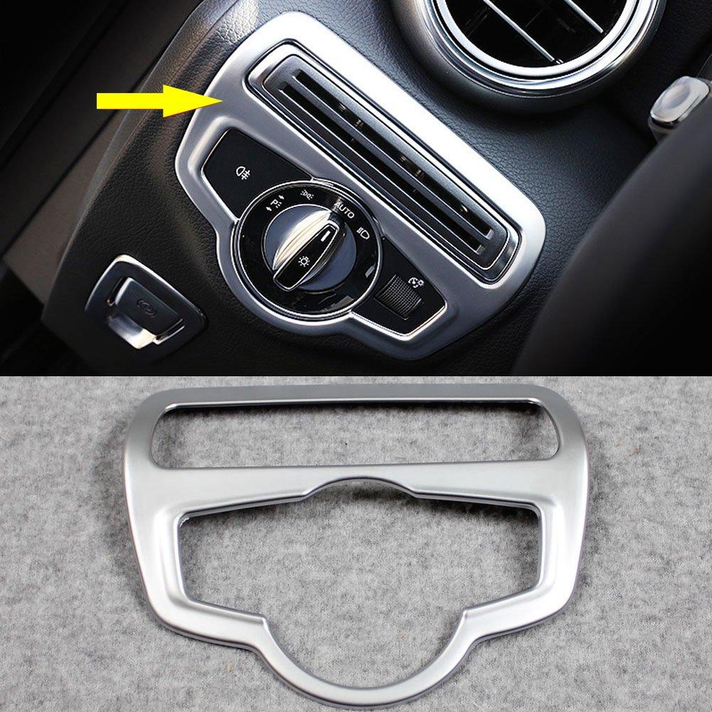 Rqing For Mercedes Benz GLC GLC300 X 205 2016 2017 2018 2019 ABS Headlight Lamp Switch Control Cover Trim (Silver Paint) - LeoForward Australia