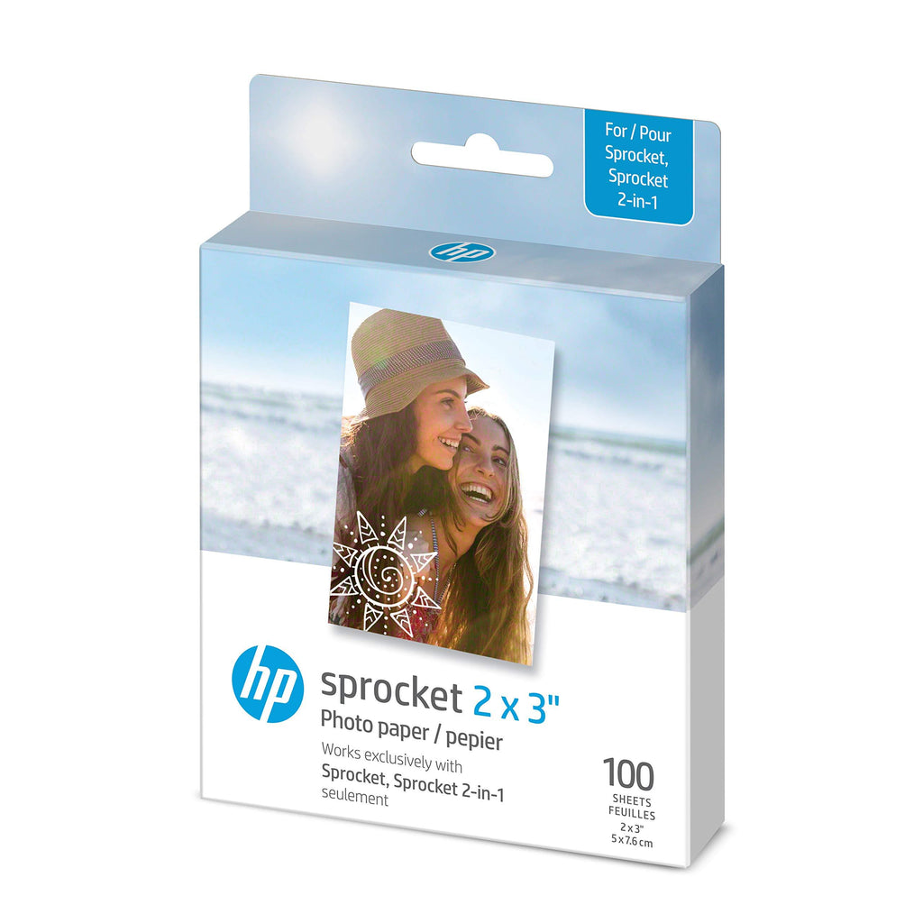 [AUSTRALIA] - HP Sprocket 2x3" Premium Zink Sticky Back Photo Paper (100 Sheets) Compatible with HP Sprocket Photo Printers.