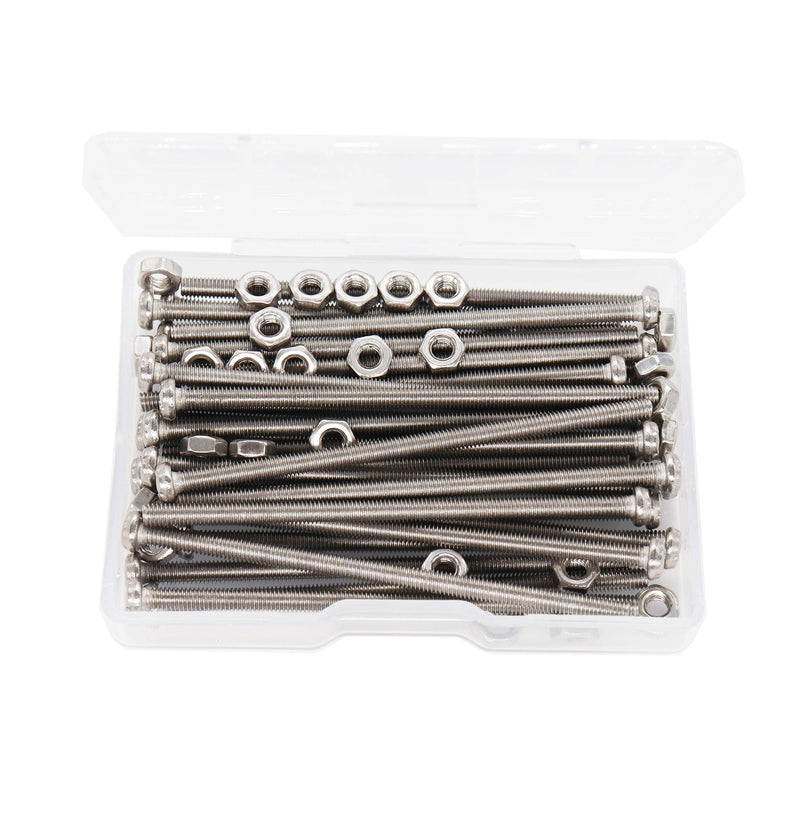  [AUSTRALIA] - cSeao 30-Set 304 Stainless Steel M3x50mm Phillips Pan Head Machine Screws with M3 Nuts M3 x 50mm 30-Pack