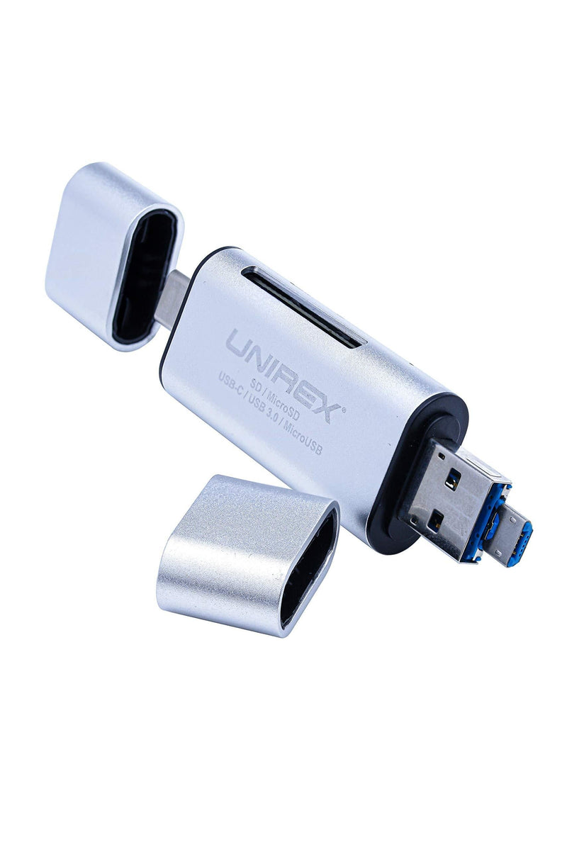 5-in-1: SD/MicroSD Reader to USB 3.0/USB-C/Micro USB Adapter - LeoForward Australia