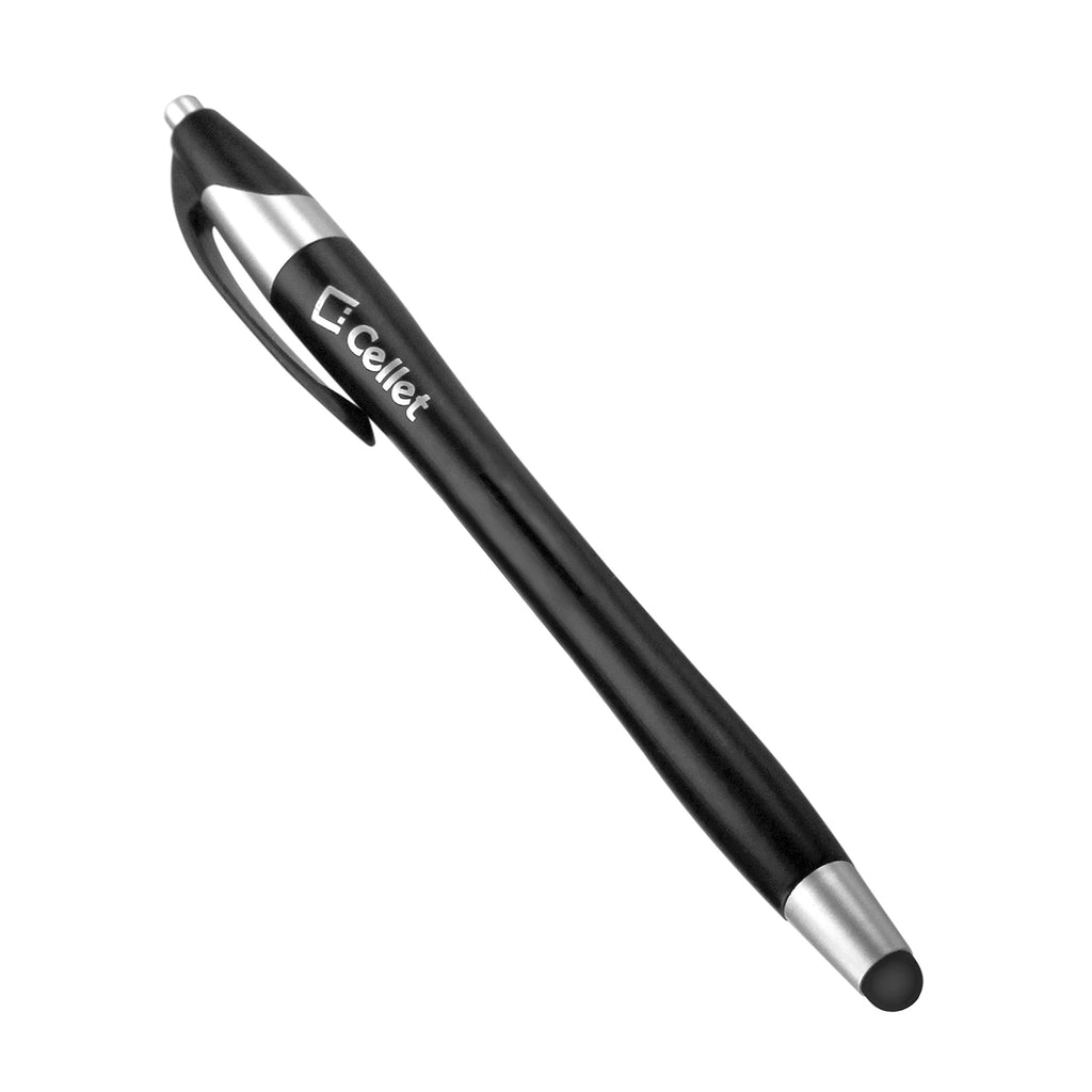 Cellet Made, Compatible to Samsung Note 9/8/5 Galaxy S9, S9+ Plus, S8, S8 Plus, A6, J7, J7 V, J3, J7 Prime/Halo/Refine and More Black Executive Ultra Thin Touch Screen Stylus and Ink Pen Combo - LeoForward Australia