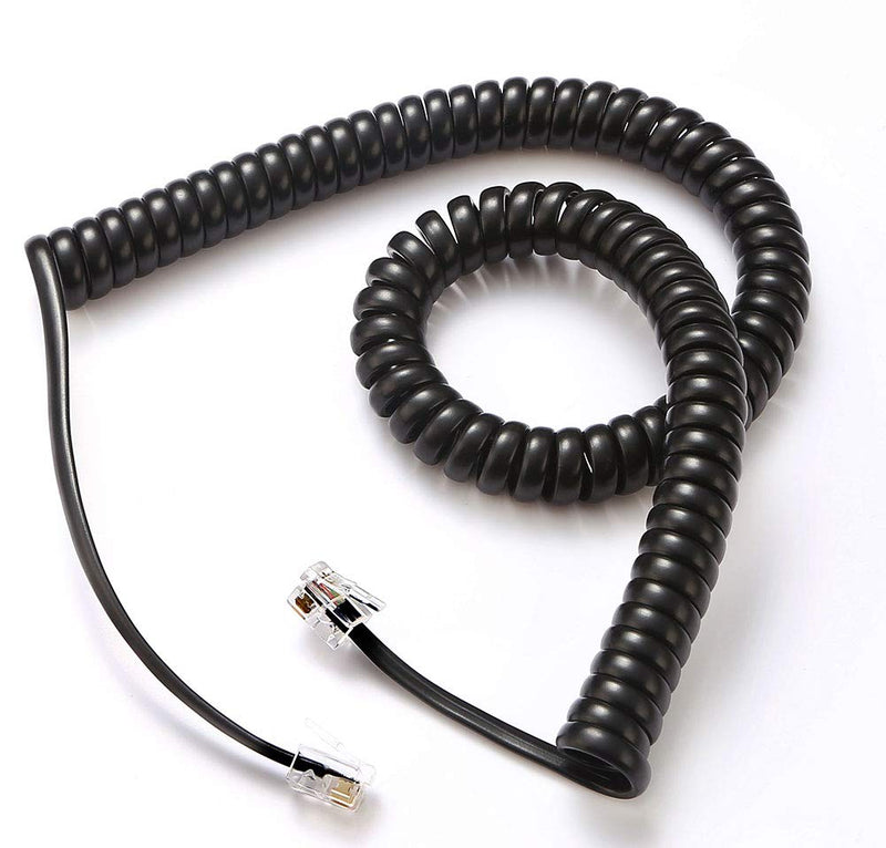 Telephone Cord, Phone Cord,Handset Cord, Black, 2 Pack, Universally Compatible - LeoForward Australia