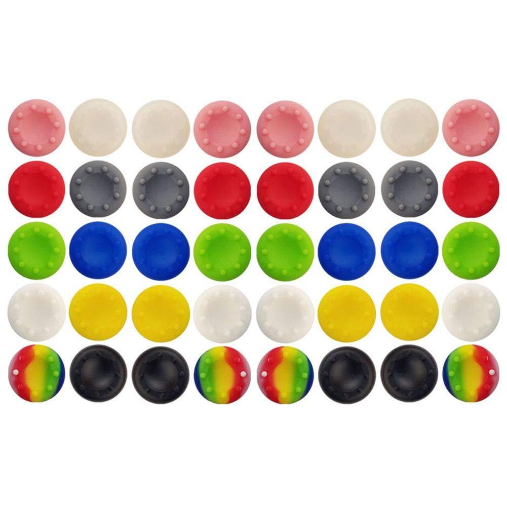 40 Pcs Colorful Silicone Accessories Replacement Part Thumb Grip Cap Cover, Analog Controller Thumb Stick Grips Cap Cover for PS2, PS3, PS4, Xbox 360, Xbox One Controller - LeoForward Australia
