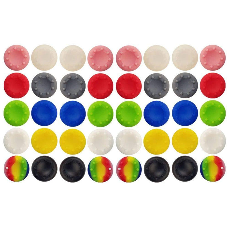40 Pcs Colorful Silicone Accessories Replacement Part Thumb Grip Cap Cover, Analog Controller Thumb Stick Grips Cap Cover for PS2, PS3, PS4, Xbox 360, Xbox One Controller - LeoForward Australia