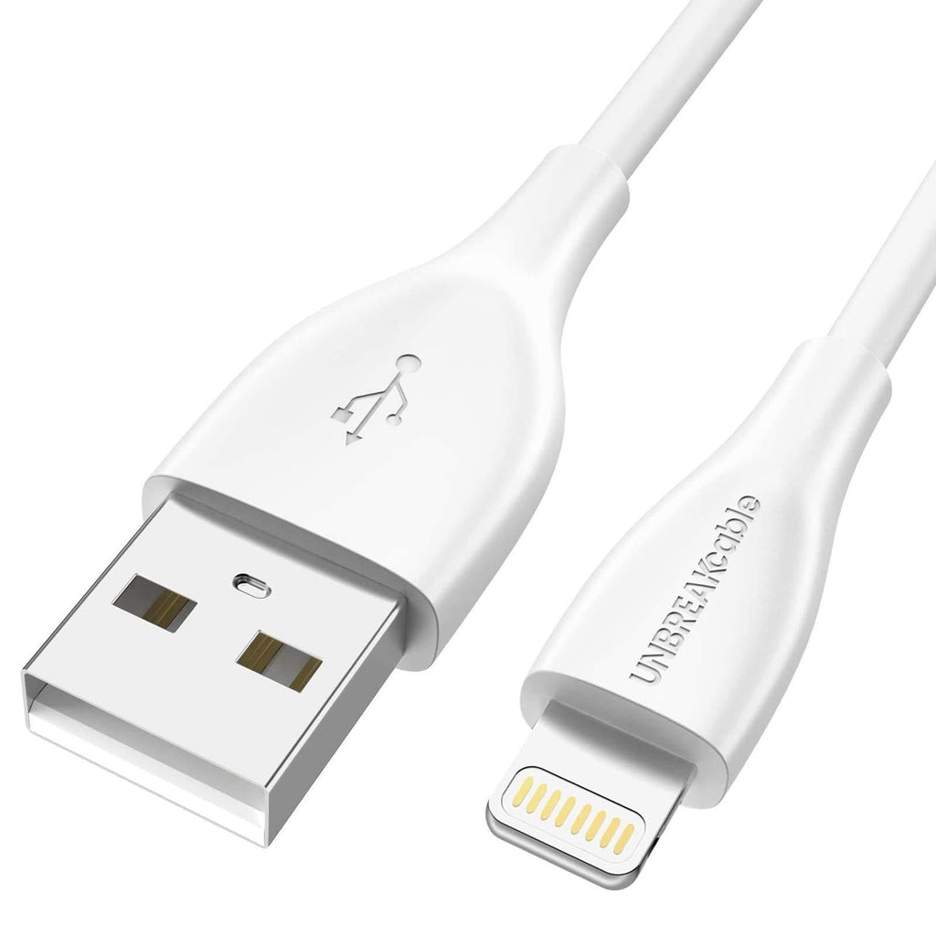 UNBREAKcable iPhone Charger Cable - [Apple MFi Certified] 3.3ft/1m iPhone Cord USB Fast Charging Lightning Cable for iPhone 11/11 Pro/11 Pro Max/X/XS/XR/XS Max/8/7/6/6 Plus, iPad 1M White - LeoForward Australia