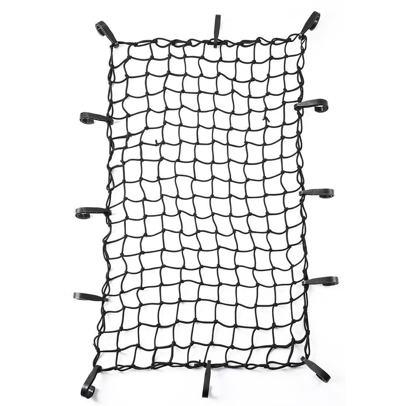  [AUSTRALIA] - CZC AUTO 22"x38" Black Latex Bungee Cargo Net Strech to 44"x76", Luggage Netting with 2"X2" Small Mesh and 12 Adjustable Plastic Hooks, for Rooftop Cargo Carrier Roof Rail Rack Hitch Basket SUV