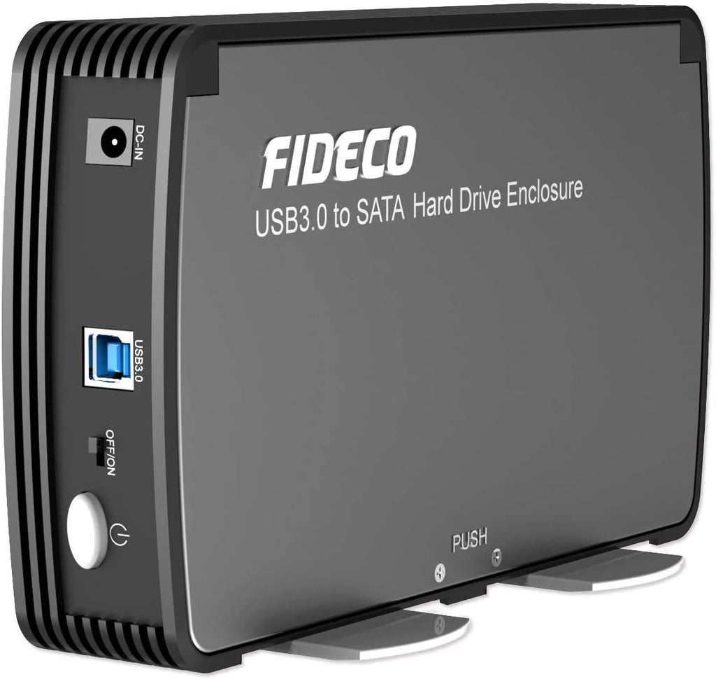 FIDECO 3.5/2.5-Inch Hard Drive Enclosure Case with Fan, USB 3.0 to SATA Hard Drive for HDD Enclosure & SSD External Hard Drive Case Support 16TB with UASP Black - LeoForward Australia