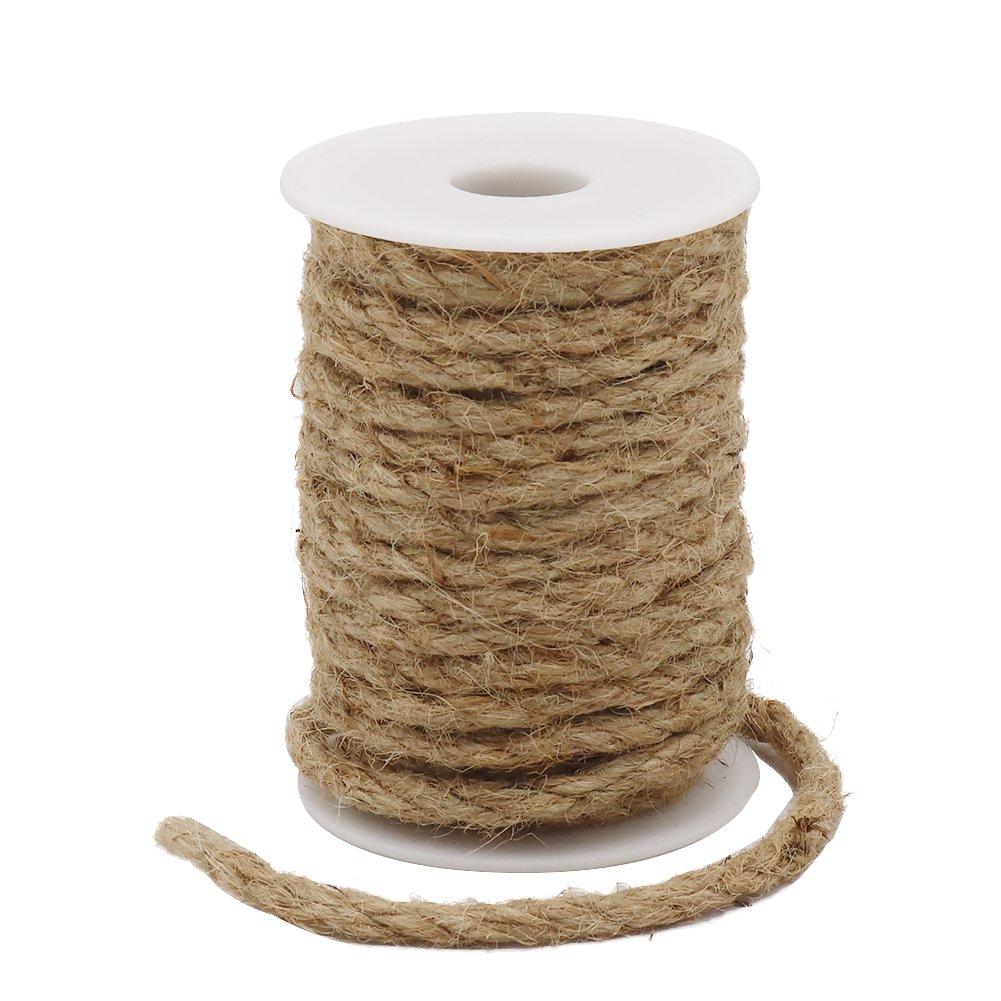  [AUSTRALIA] - Tenn Well 33 Feet 6mm Jute Rope Natural Jute Twine for Gardening, Bundling, Decorating, DIY & Arts Crafts(Brown) 33 FT