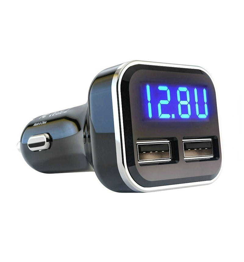  [AUSTRALIA] - 3IN1 Digital Volt Gauge with USB Car Charger, ALIVATION 24W Cigarette Lighter Voltage Display Volt Meter Car Battery Monitor with LED Voltage & Amps Display, Dual USB for iPhone X 8 7 6S 6 Plus, 5 SE