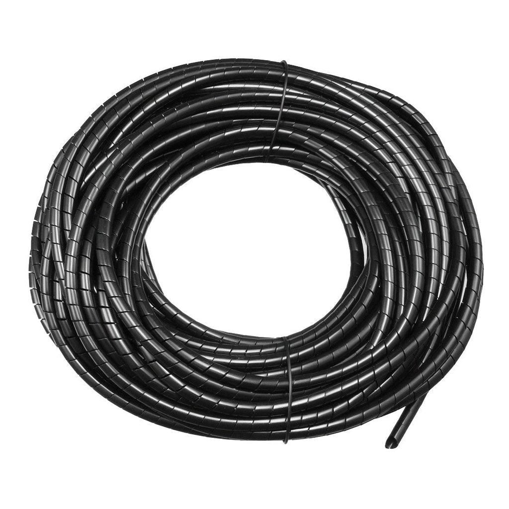  [AUSTRALIA] - uxcell Spiral Wire Wrap Cable Wrap Cord 4mm x 14m Black PE Polyethylene Tubing for Computer Cable