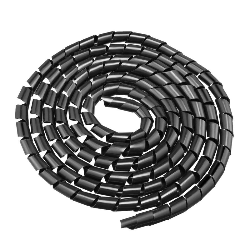  [AUSTRALIA] - uxcell Spiral Wire Wrap Cable Wrap Cord 18mm x 11ft Black PE Polyethylene Tubing for Computer Cable