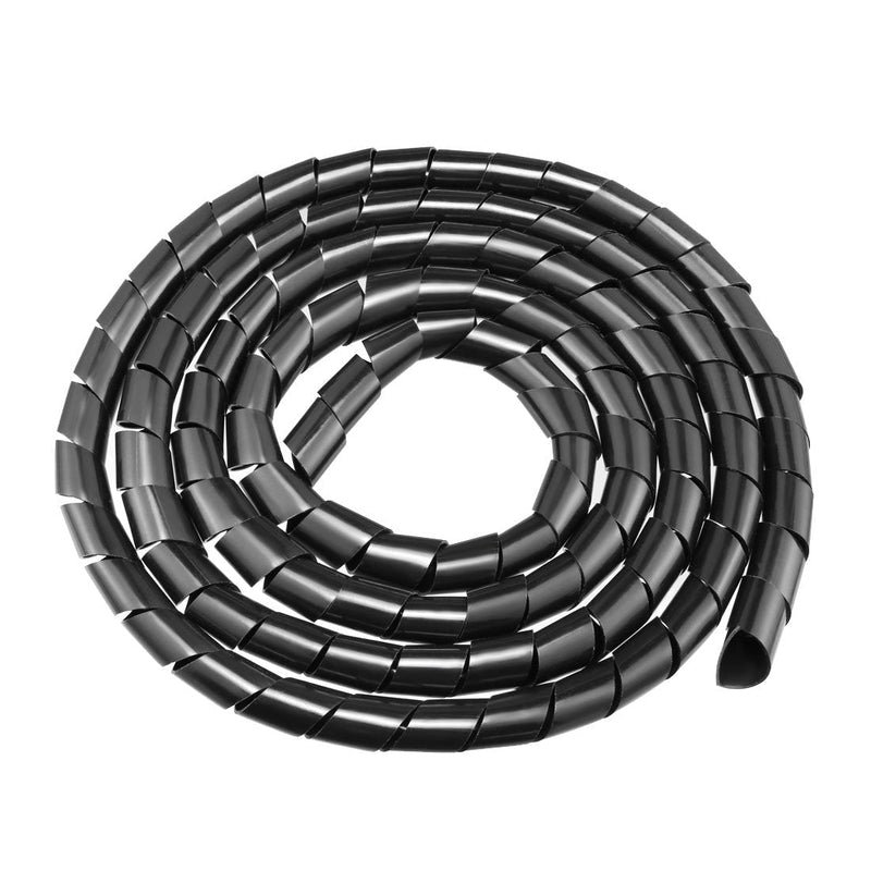  [AUSTRALIA] - uxcell Spiral Wire Wrap Cable Wrap Cord 3/4-inch x 9ft Black PE Polyethylene Tubing for Computer Cable