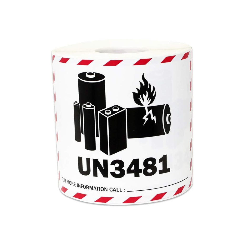 300 Labels - UN3481 Lithium Ion Battery Stickers for Battery Warning Shipping & Handling Warning (4 x 3 Inch - 1 Roll) Un3481 Battery Warning - LeoForward Australia