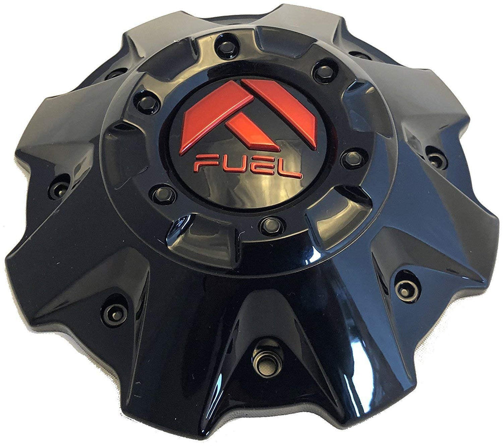 Fuel Wheels Black Gloss RED Emblem Center Cap Set of ONE (1) # 1001-63GBQ 1001-63B 5-6 Lug - LeoForward Australia