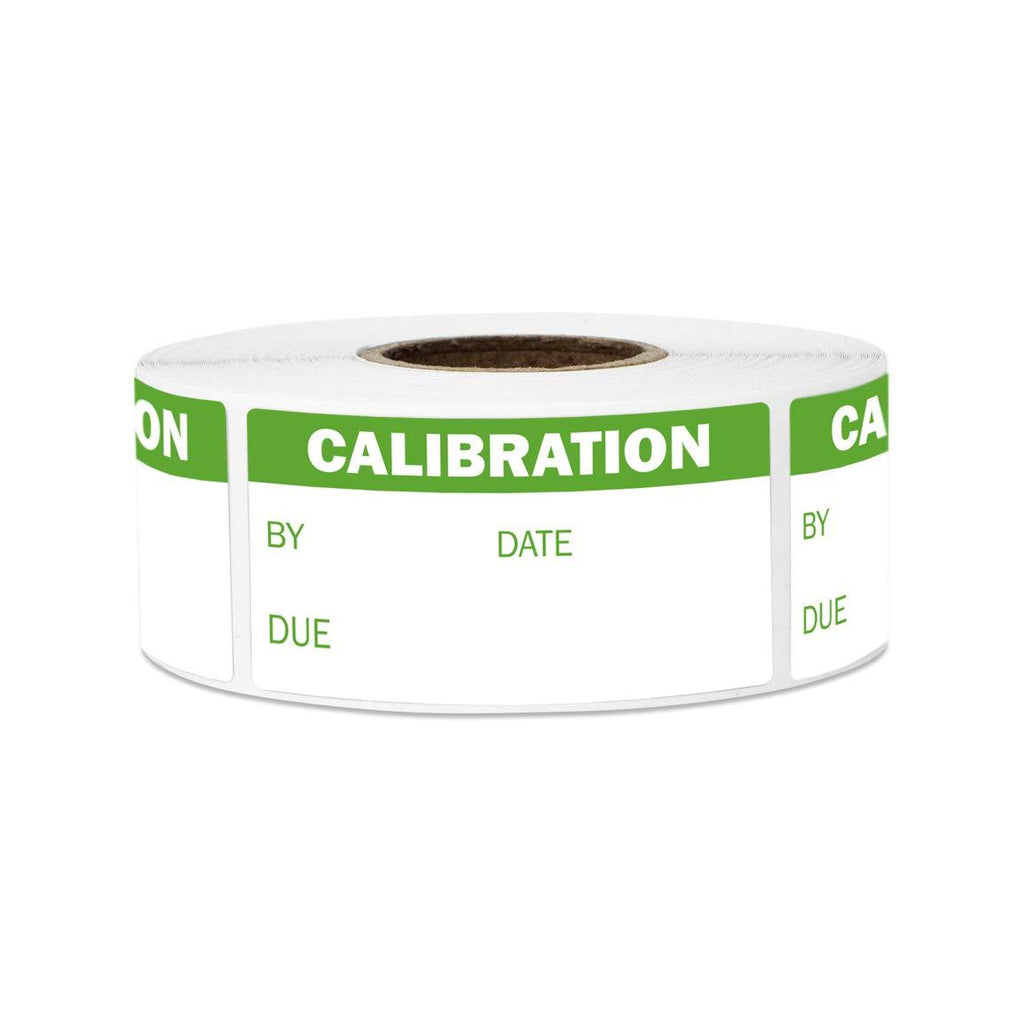 300 Labels - Calibration Stickers for NIST Calibration, ISO-900 Calibration, Quality Control (2 x 1 Inch, Green - 1 Roll) Calibration - Green - LeoForward Australia