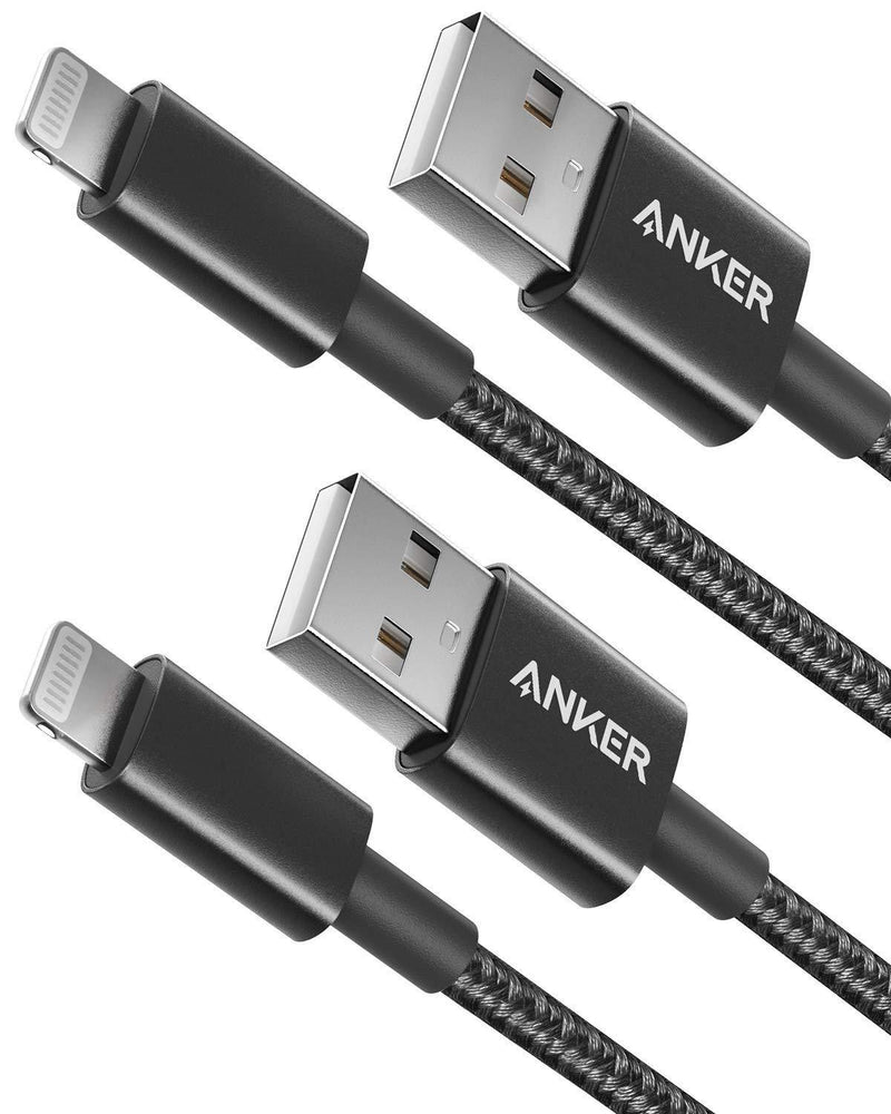 Anker 3.3ft Premium Nylon Lightning Cable [2-Pack], Apple MFi Certified for iPhone Chargers, iPhone Xs/XS Max/XR/X / 8/8 Plus / 7/7 Plus / 6/6 Plus / 5s, iPad Pro Air 2, and More(Black) Black - LeoForward Australia
