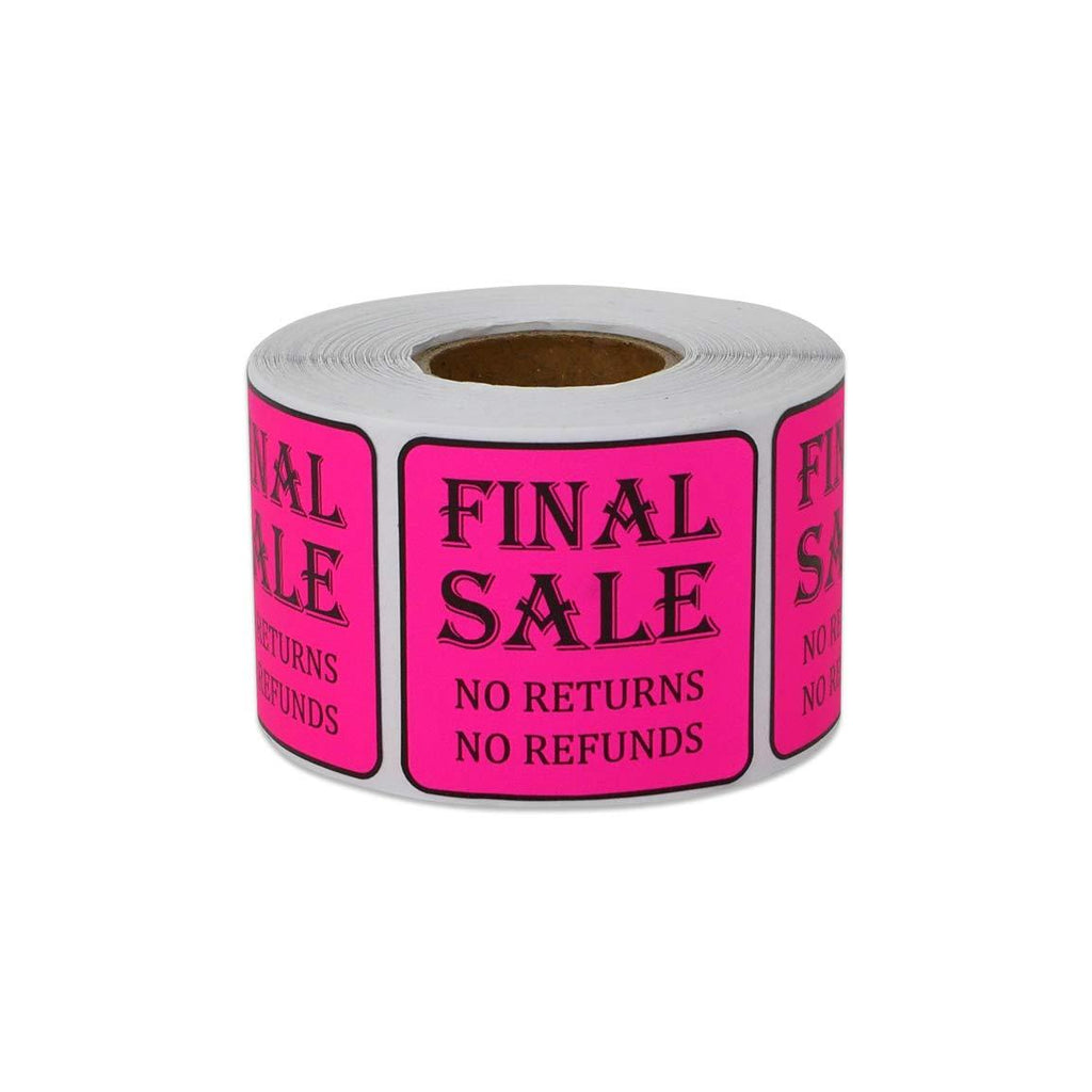 300 Labels - Final Sale Stickers for Retail Clearance or Final Sales (1.5 x 1.5 Inch, Pink - 1 Roll) - LeoForward Australia