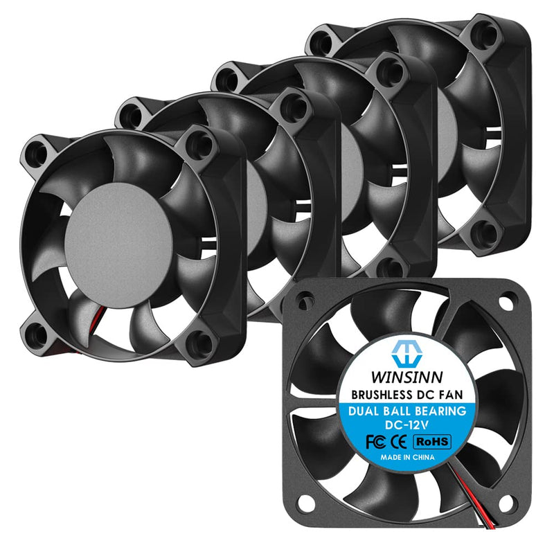  [AUSTRALIA] - WINSINN 40mm Fan 12V, 3D Printer Micro 12 Volt Fans 4010 Dual Ball Bearing, Brushless Cooling 40mmx10mm 2PIN (Pack of 5Pcs) DC 12V