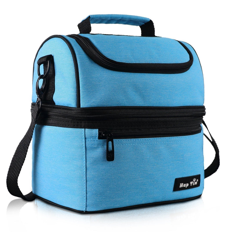  [AUSTRALIA] - Hap Tim Lunch Box Insulated Lunch Bag Medium Size Cooler Tote Bag for Adult,Men,Women, Double Deck Cooler for Office/Picnic/Travel/Camping(16040-BL) Blue M