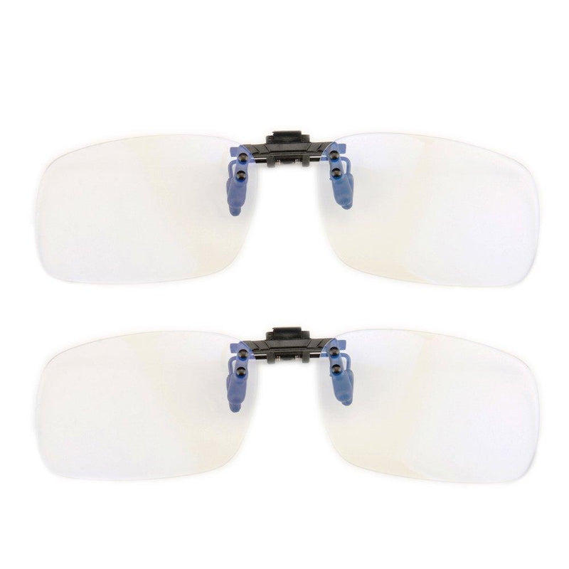 Gudzws Clip on Anti Blue Light Filter Glasses UV Blocking Anti Eye Strain Unisex 2pcs White - LeoForward Australia