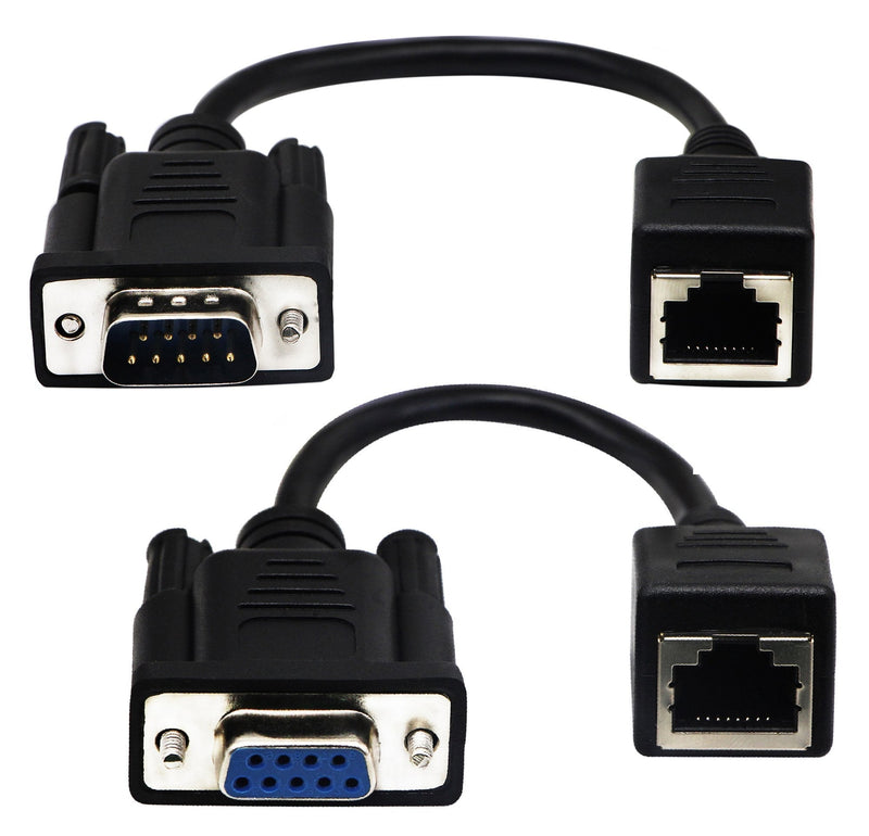 zdyCGTime RJ45 to RS232 Cable, DB9 9-Pin Serial Port Female&Male to RJ45 Female Cat5/6 Ethernet LAN Console（15CM/6Inch）2Pack - LeoForward Australia