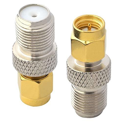  [AUSTRALIA] - BOOBRIE SMA Coaxial Cable Connector SMA to F Coax Adapter SMA Connector SMA Male to F Female Adapter for LAN / LMR Wireless Antenna Devices / RF Coaxial Cable / WiFi Radios External Antenna Pack of 2