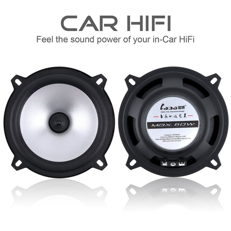 ePathChina 2pcs 5 Inch 60W 2 Way Coaxial Car Speakers Automobile HiFi Full Range Frequency Sensitivity Power Loudspeaker - LeoForward Australia