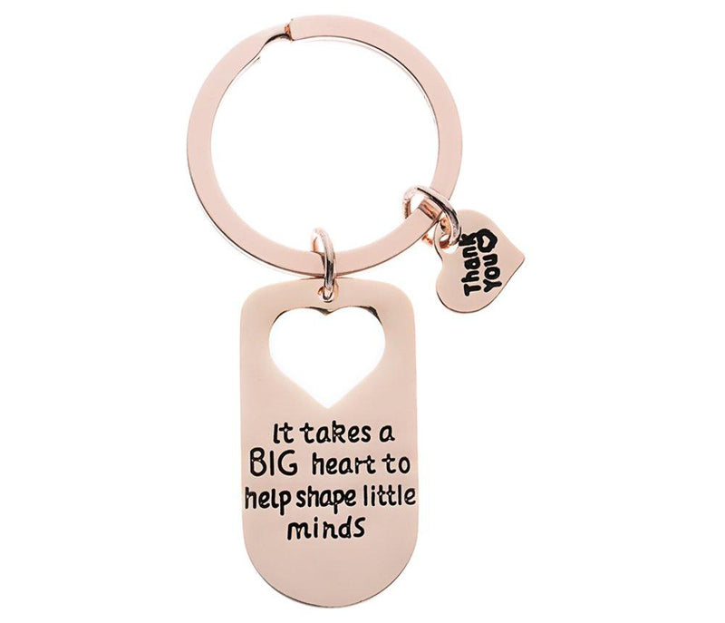  [AUSTRALIA] - Infinity Collection Teacher Charm Keychain, It Takes Big Heart to Teach Little Minds Rose Gold Jewelry, Teacher Gift - Show Your Teacher Appreciation