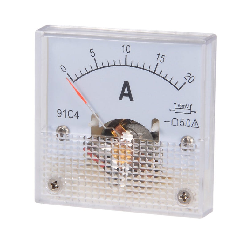  [AUSTRALIA] - uxcell 91C4-A Analog Current Panel Meter DC 20A Ammeter for Circuit Testing Ampere Tester Gauge 1 PCS 91C4 DC 20A