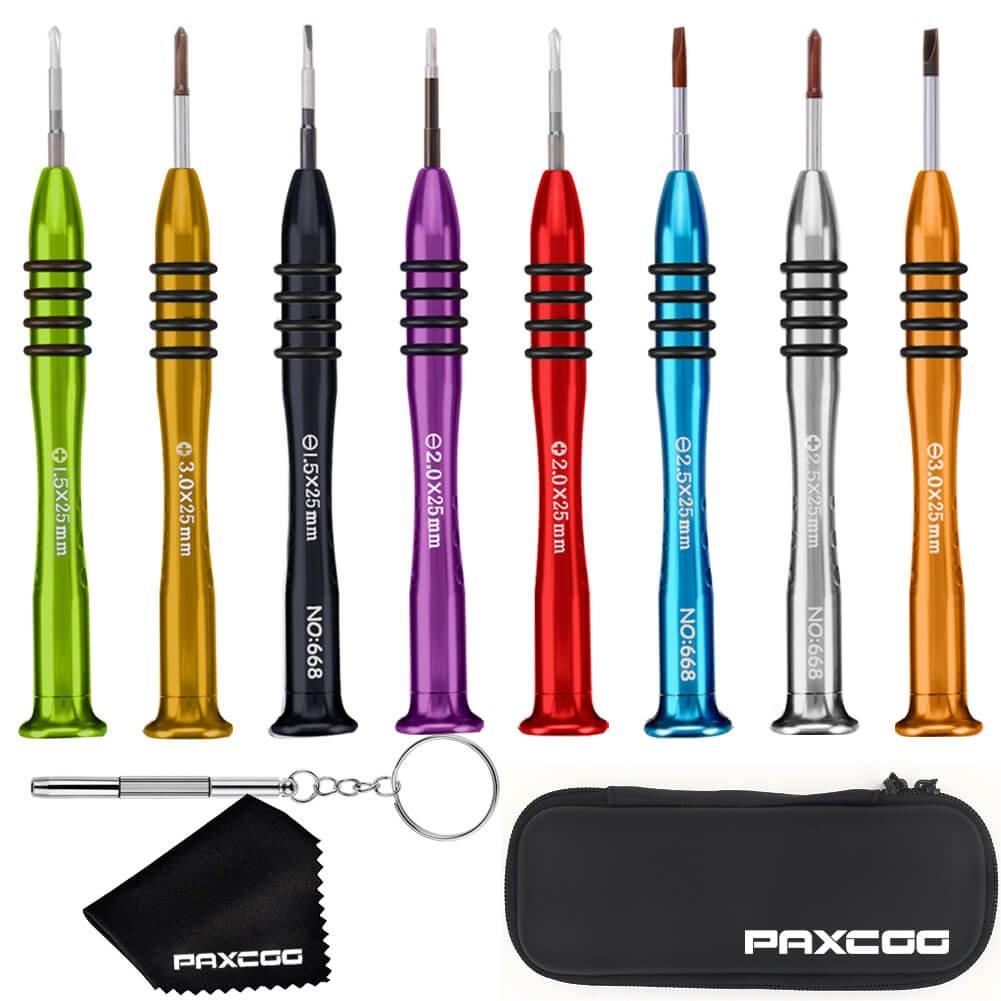  [AUSTRALIA] - Paxcoo Precision Screwdriver Set of 8 - Magnetic Professional Repair Tool Kit for Glasses, Electronics and Watch Repair