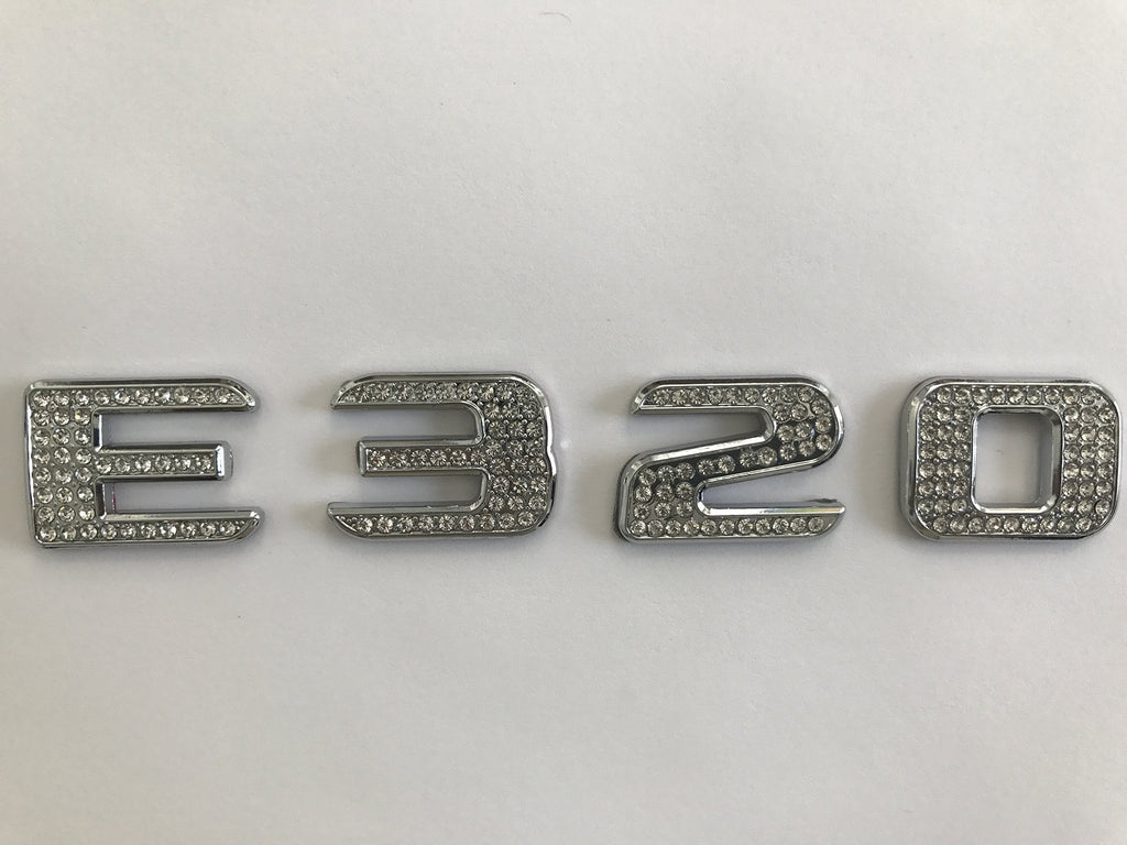 [AUSTRALIA] - Boobo Ice Out E320 Trunk Fender Side Badge Silver Bling Ring Emblem With Genuine Austrian Crystal For Mercedes Benz