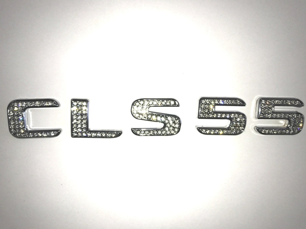  [AUSTRALIA] - Boobo Ice Out CLS 55 Trunk Fender Side Badge Silver Bling Ring Emblem With Genuine Austrian Crystal For Mercedes Benz
