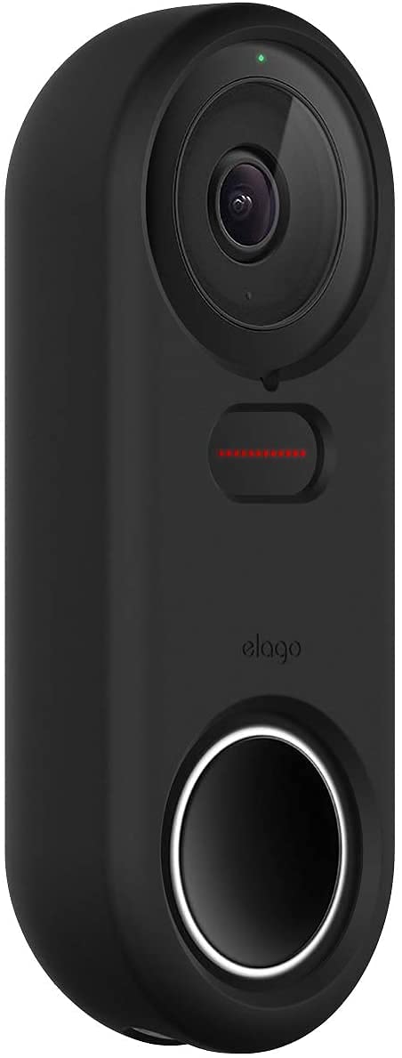  [AUSTRALIA] - elago Silicone Case Designed for Google Nest Hello Doorbell Cover (Black) - Full Protection, Night Vision Compatible [US Patent Registered] Black