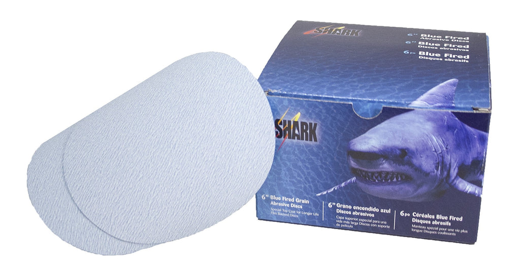 [AUSTRALIA] - Shark Industries 6" Super Blue Velcro Film Discs 240 Grit - 100 Pk