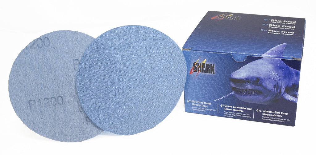  [AUSTRALIA] - Shark Industries 6" Super Blue Velcro Film Discs 1200 Grit - 100 Pk