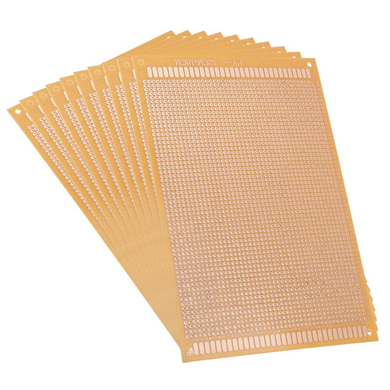  [AUSTRALIA] - uxcell 12x18cm Single Sided Universal Paper Printed Circuit Board Thickness 1.3mm Brown 10pcs