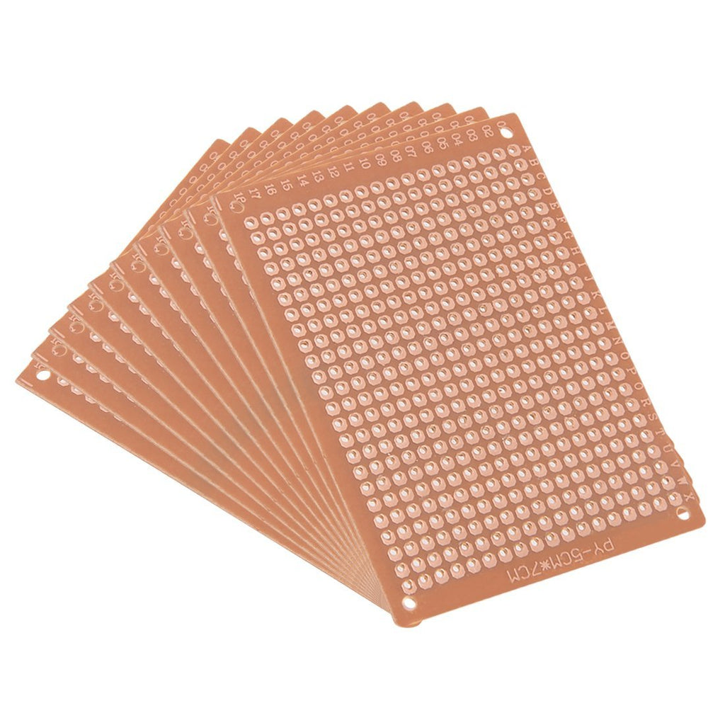  [AUSTRALIA] - uxcell 5x7cm Single Sided Universal Paper Printed Circuit Board for DIY Soldering Brown 10pcs